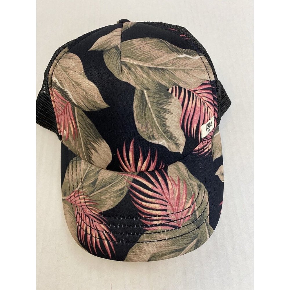 Billabong Women Cap Mesh Trucker Snapback Baseball Hat Beachy Plants